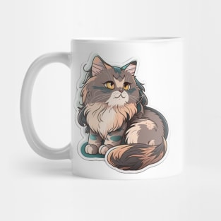 Majestic Maine Coon Cat Sticker Mug